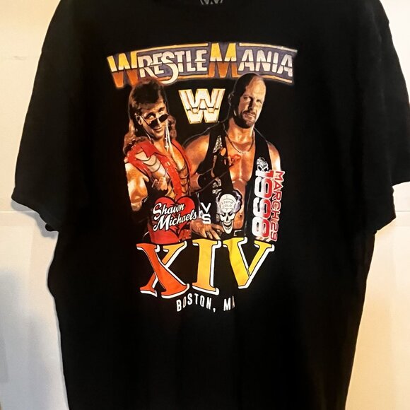 Vintage WWE WrestleMania XIV T-Shirt 1998 Shawn Michaels vs Stone Cold XL Boston - Picture 3 of 5